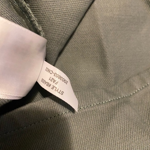 J. Crew Zip Front Chino Dress BA938 Army Khaki Green plus size 24 - Picture 6 of 7